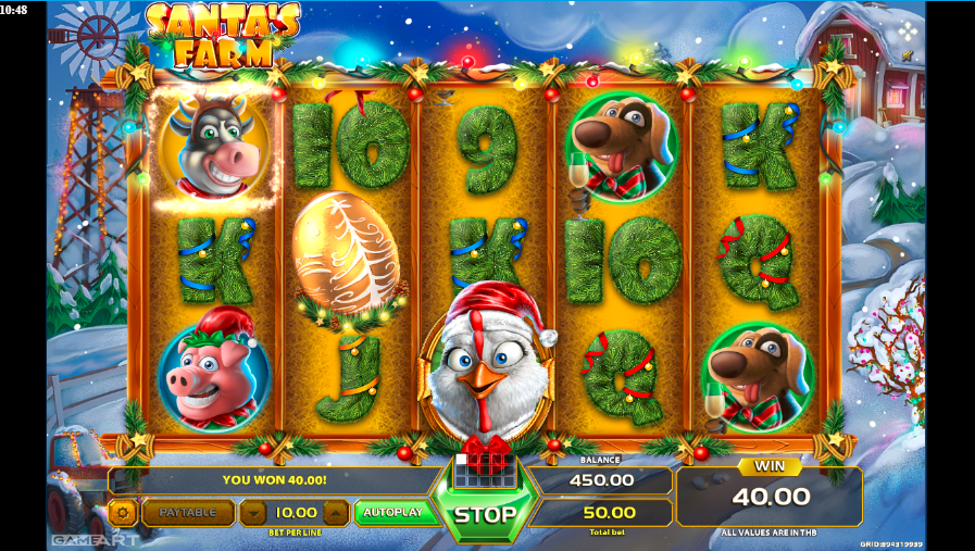 santa's farm slot game Happyluke 